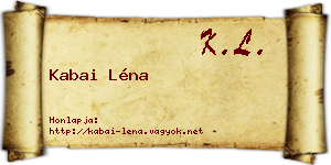 Kabai Léna névjegykártya